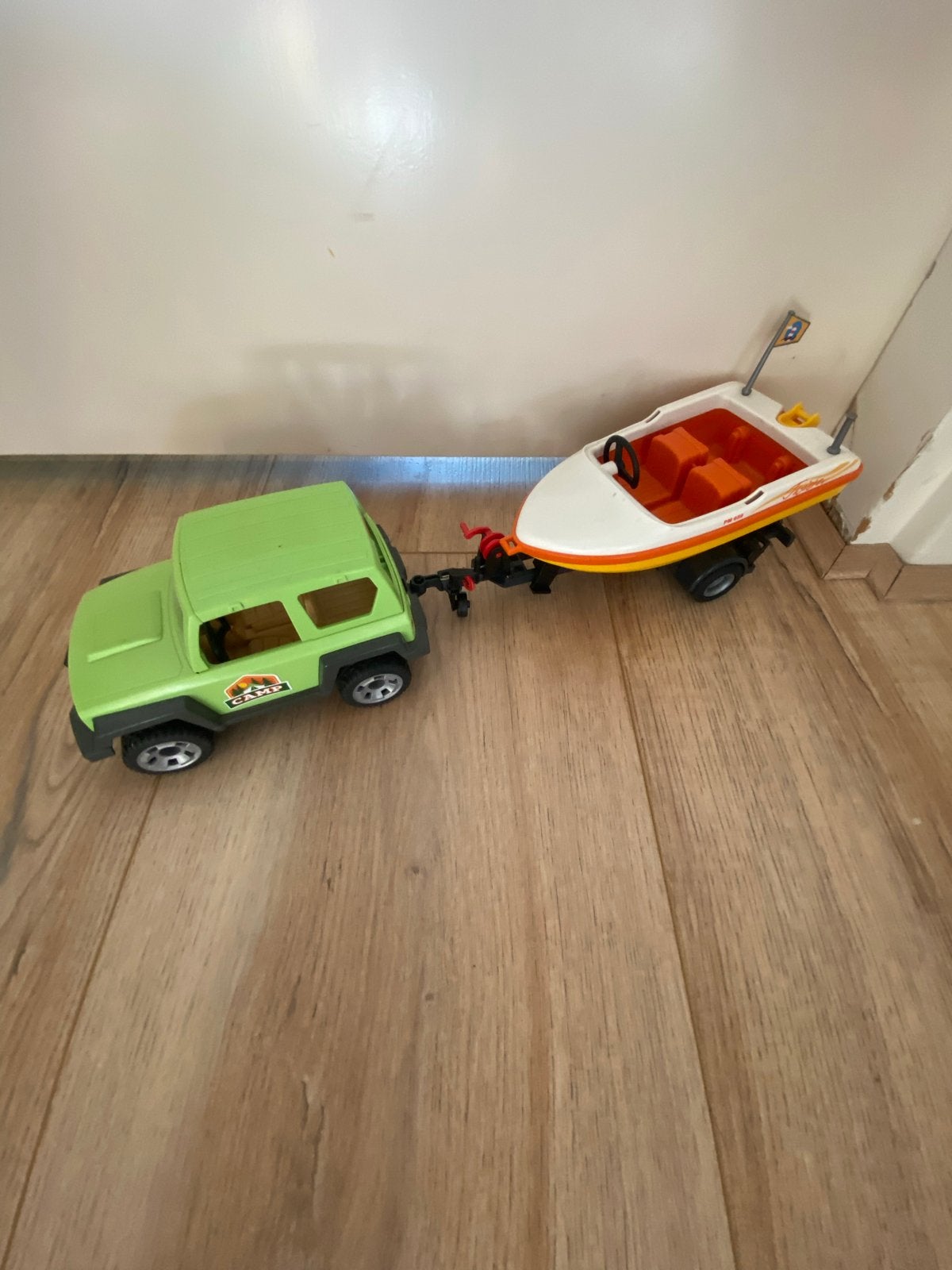 Playmobil Auto met boot op trailer, Ophalen of Verzenden, Gebruikt