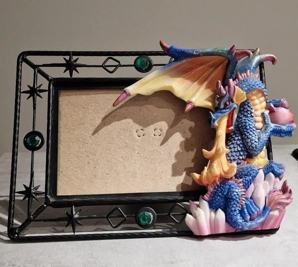 Fantasy draken fotolijst gothic dragon decor 15x10, Verzamelen, Beelden en Beeldjes, Ophalen of Verzenden