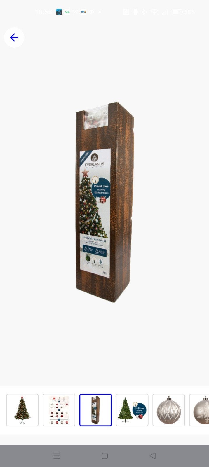 Everlands kerstboom 180 cm met led lampjes en decoratie, Diversen, Kerst, Ophalen of Verzenden