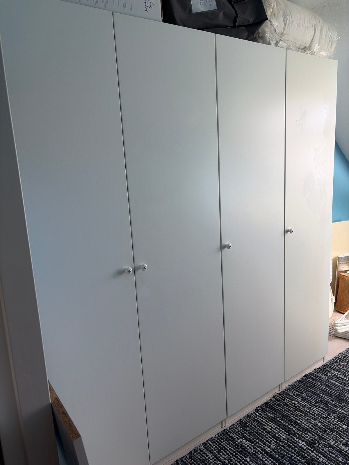 Witte IKEA PAX kledingkast met lades en hangruimte, Ophalen, Kunststof, 200 cm of meer, 150 tot 200 cm