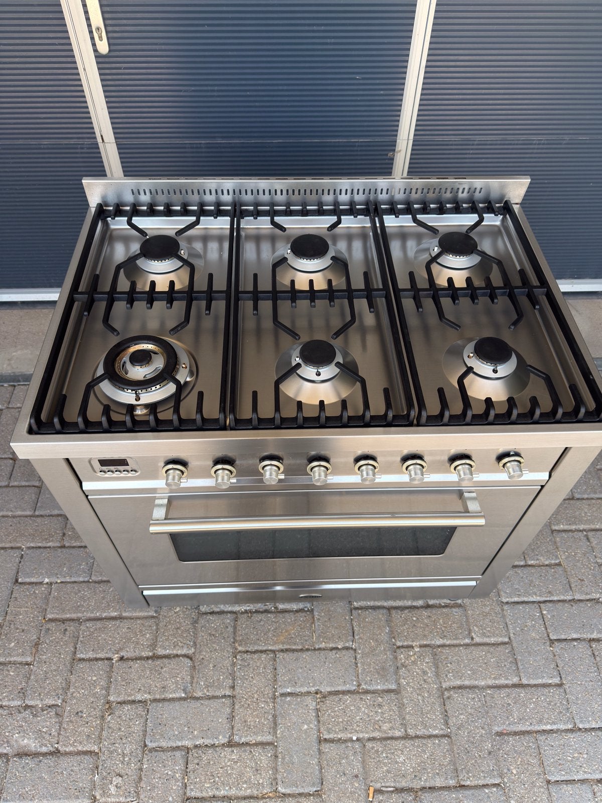 Z.g.a.n. Rvs Boretti Gasfornuis 300 graden Oven, 60 cm of meer, Zo goed als nieuw, Gas, Vrijstaand