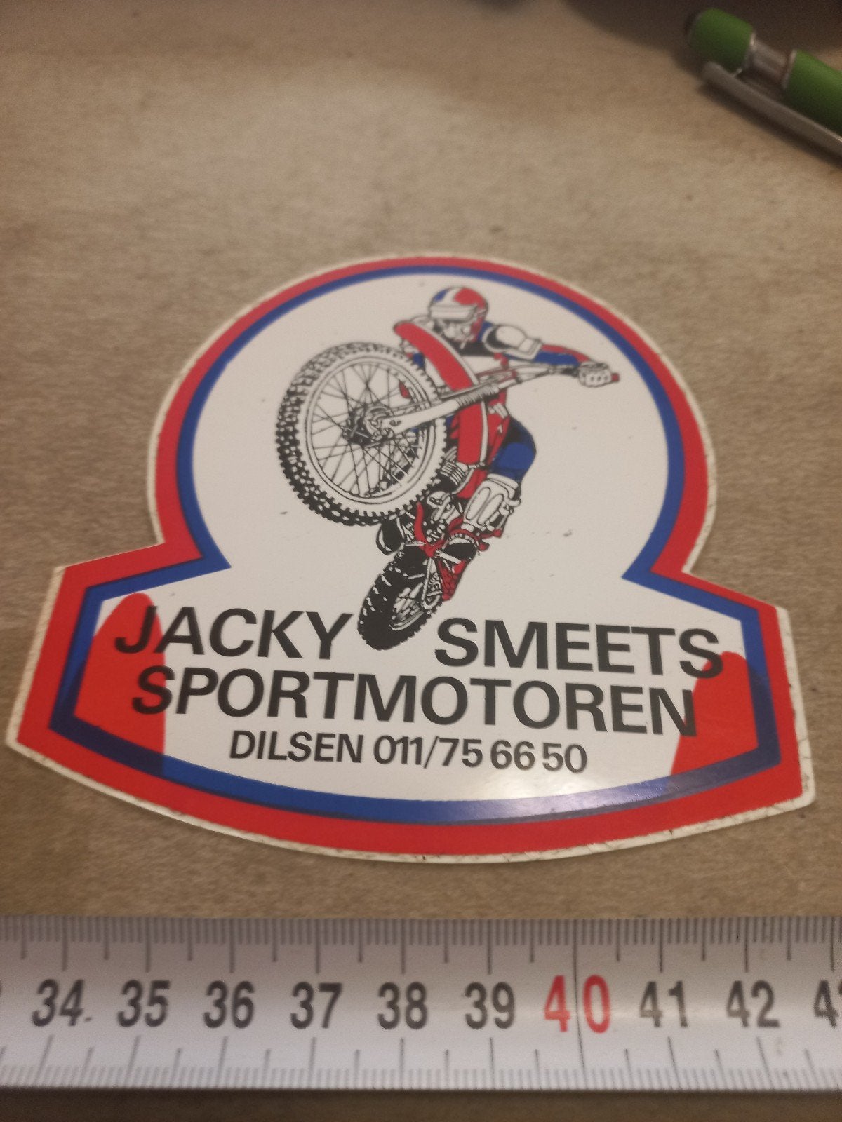 Vintage Jacky Smeets Sportmotoren Sticker Dilsen, Verzamelen, Ophalen of Verzenden