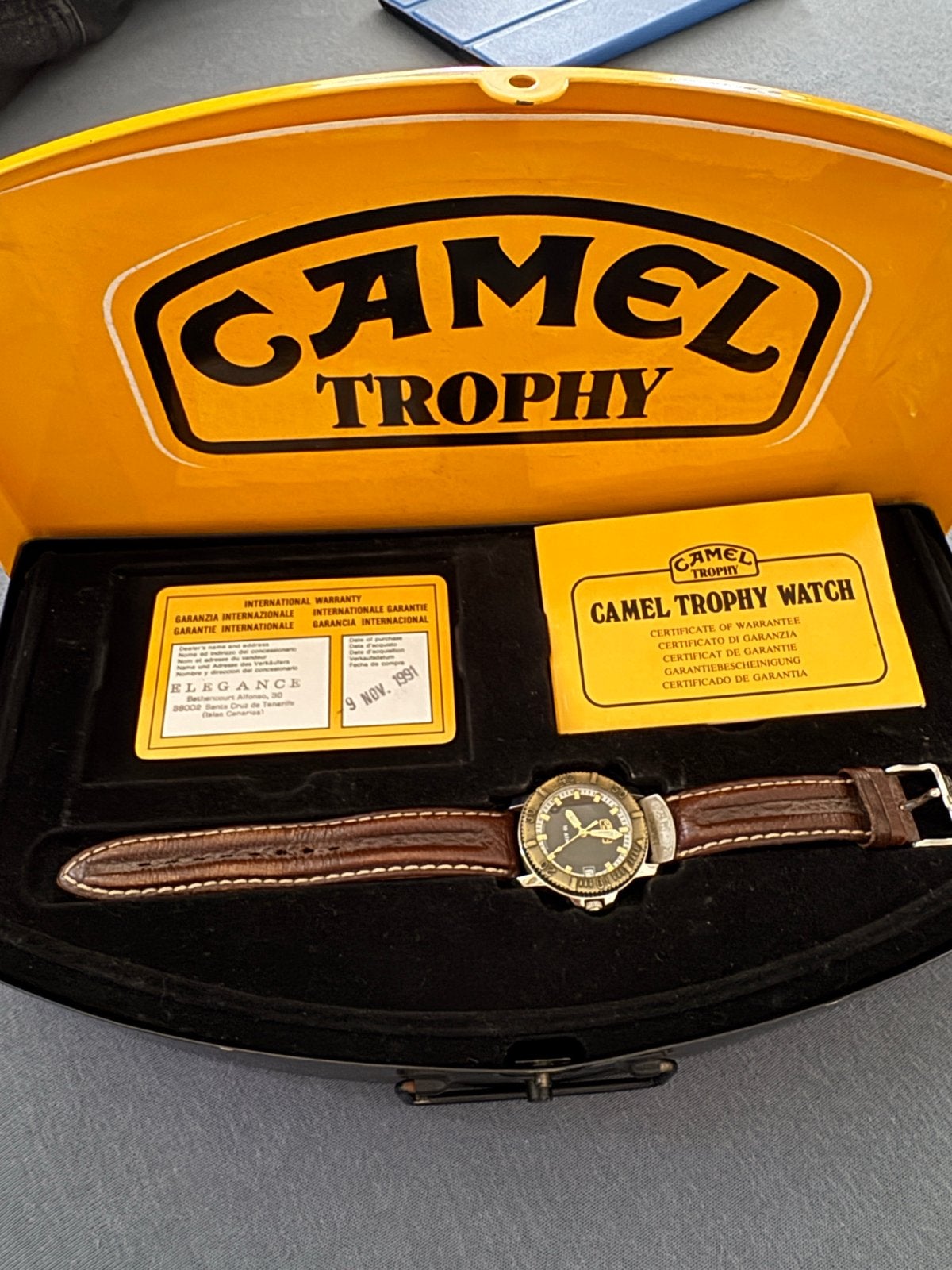 Camel Trophy Horloge - Vintage Polshorloge uit 1991, Overige merken, Leer, Staal, Polshorloge