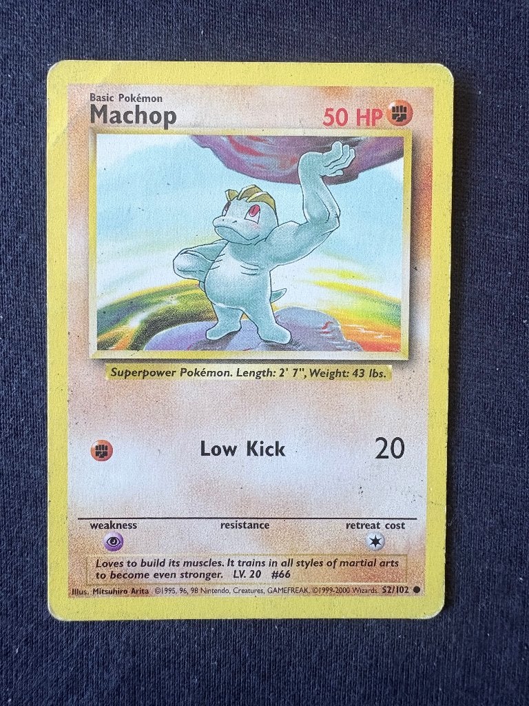 Machop - Base 52/102 - Good, Ophalen of Verzenden, Zo goed als nieuw, Losse kaart