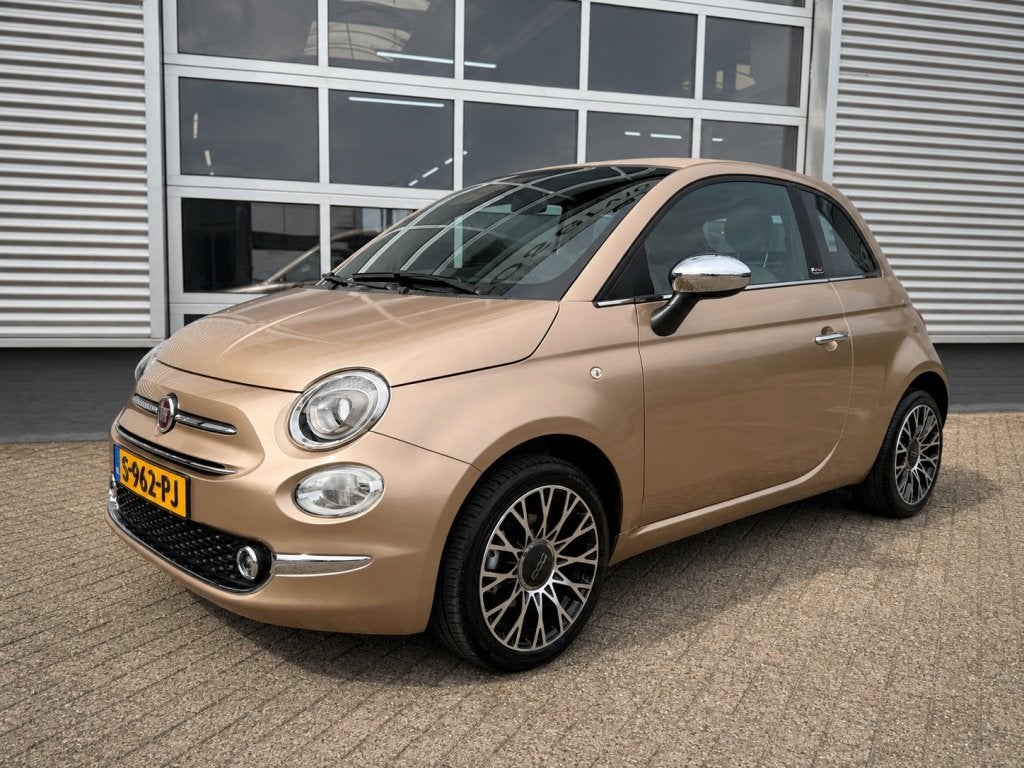 Fiat 500C Cabrio 1.0 Hybrid 27.417km (bj 2021), Auto's, Voorwielaandrijving, Euro 6, Bruin, 4 stoelen