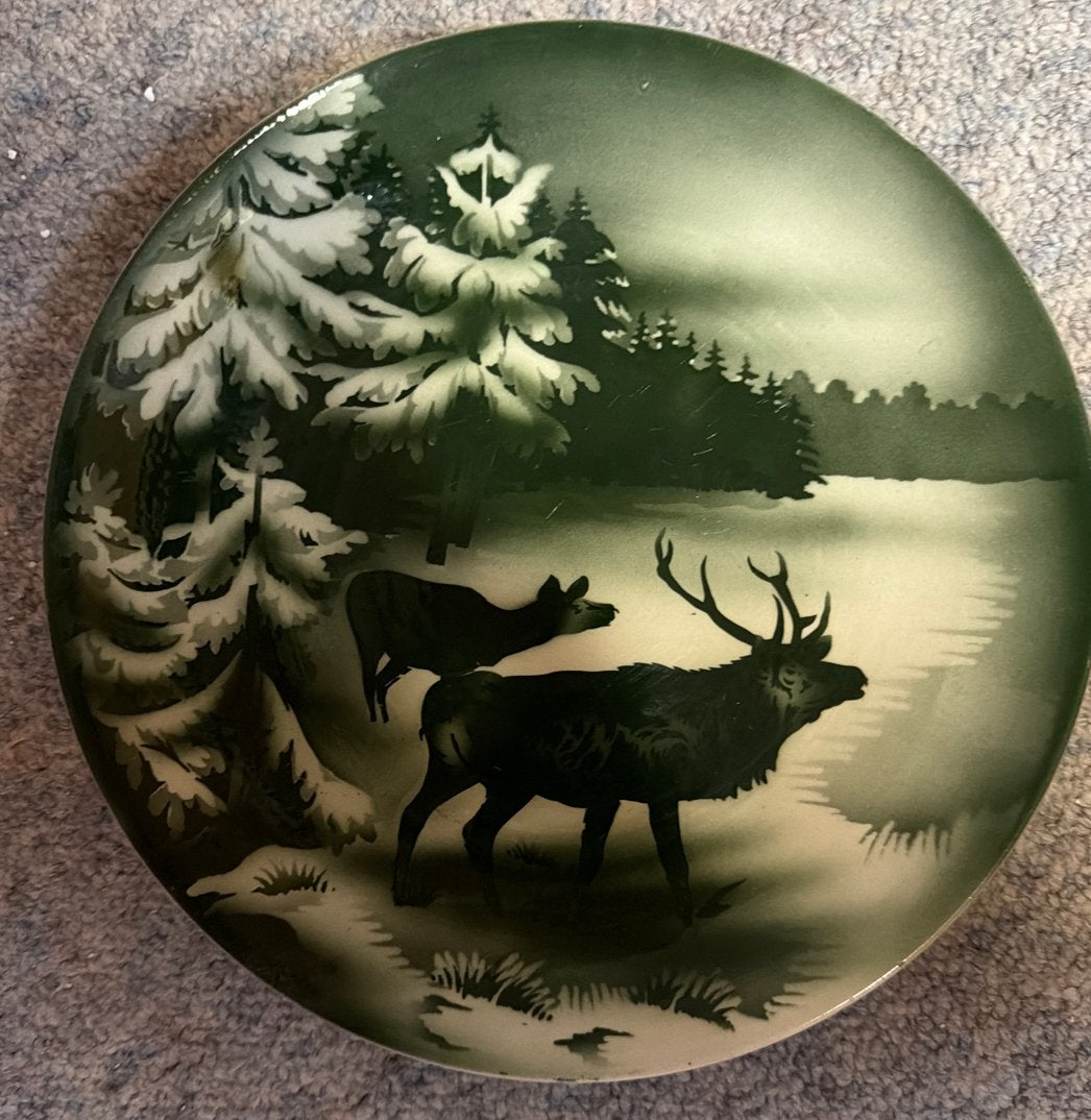 Villeroy & Boch wandbord met herten en winterlandschap, Ophalen of Verzenden