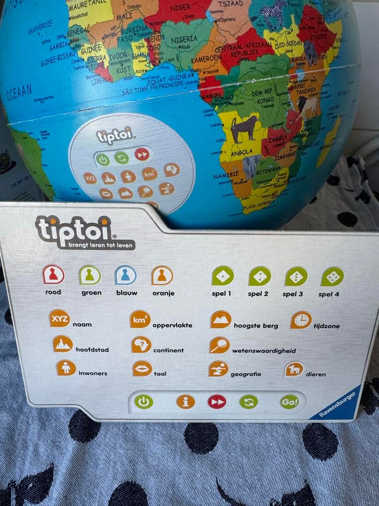 Tiptoi Wereldbol - Interactief leren over de wereld, Ophalen of Verzenden, Gebruikt, Overige typen, Met geluid