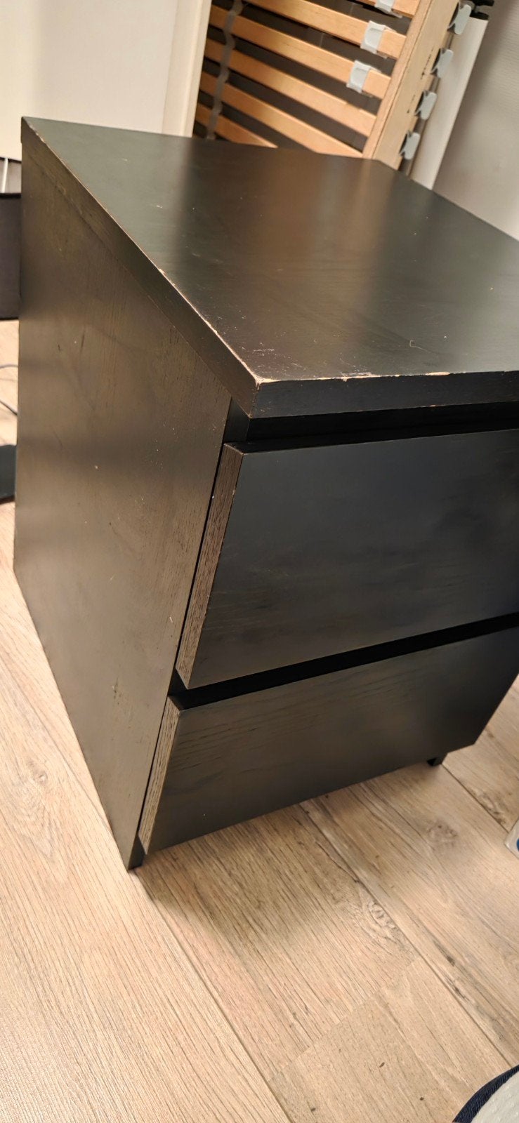 IKEA Malm ladekast - Zwart / donker bruin 2 laden, Ophalen, Minder dan 50 cm, Gebruikt, 1 of 2 laden