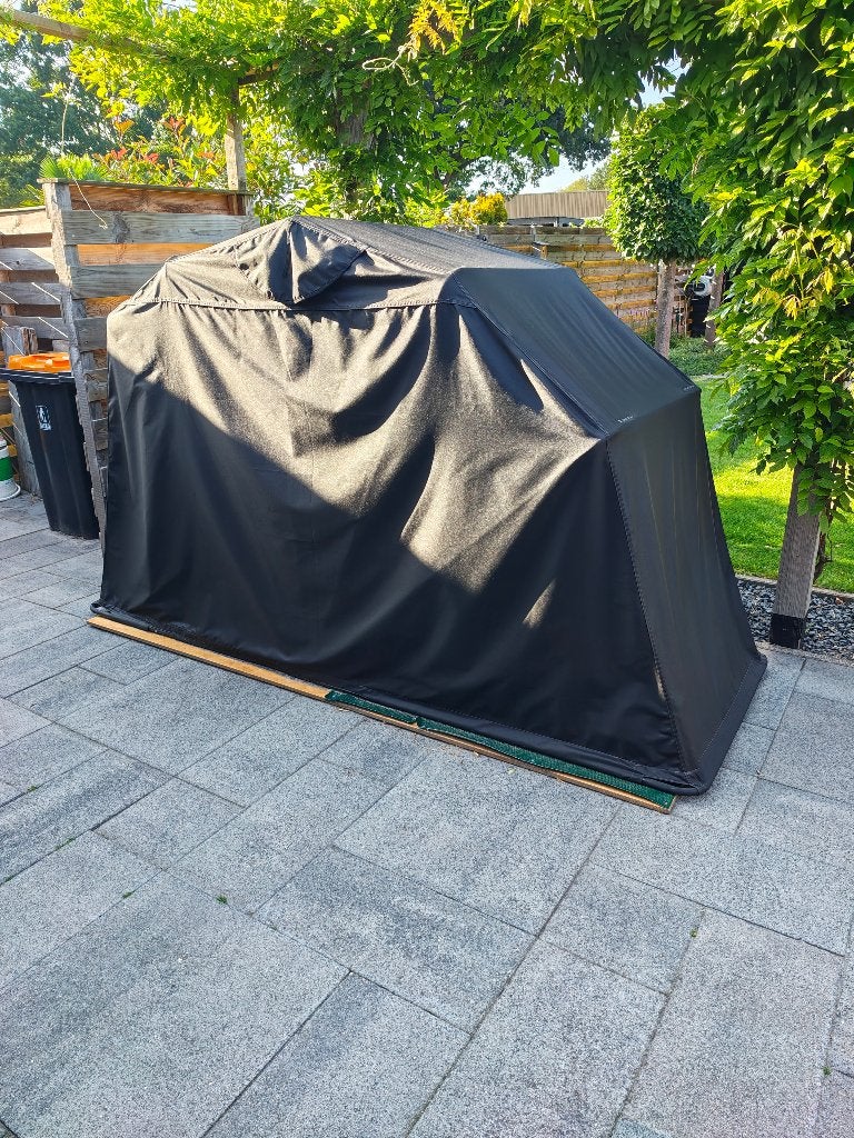 motor garage tent, Ophalen, Zo goed als nieuw