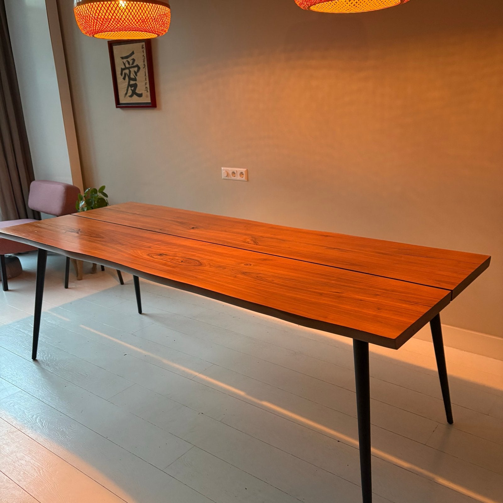Alagon Eettafel (180 x 90 cm) – Walnoot veneer, Ophalen, Gebruikt, Scandinavisch, 50 tot 100 cm
