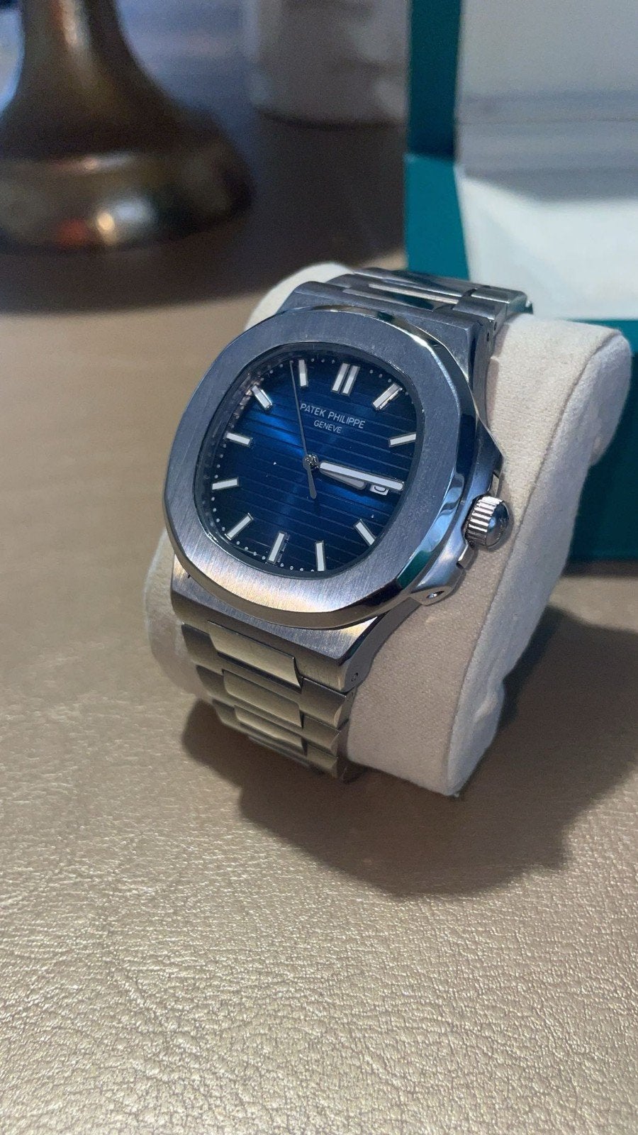 Patek Philippe Nautilus Stalen Horloge - Blauwe Wijzerplaat, Sieraden, Tassen en Uiterlijk, Ophalen of Verzenden, Rolex