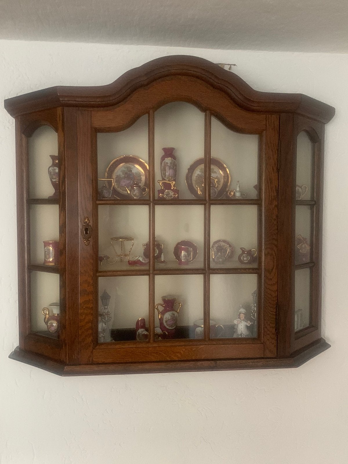 Oud  hang vitrine kastje, Huis en Inrichting, Kasten | Vitrinekasten, Ophalen, Gebruikt, 50 tot 100 cm, Minder dan 100 cm