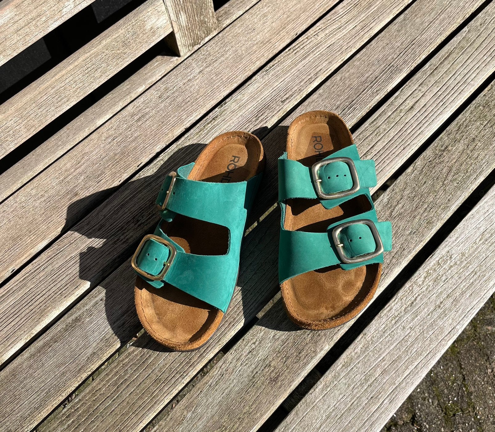 Rohde slippers maat 39 vrijwel nieuw, Ophalen of Verzenden, Zo goed als nieuw, Groen