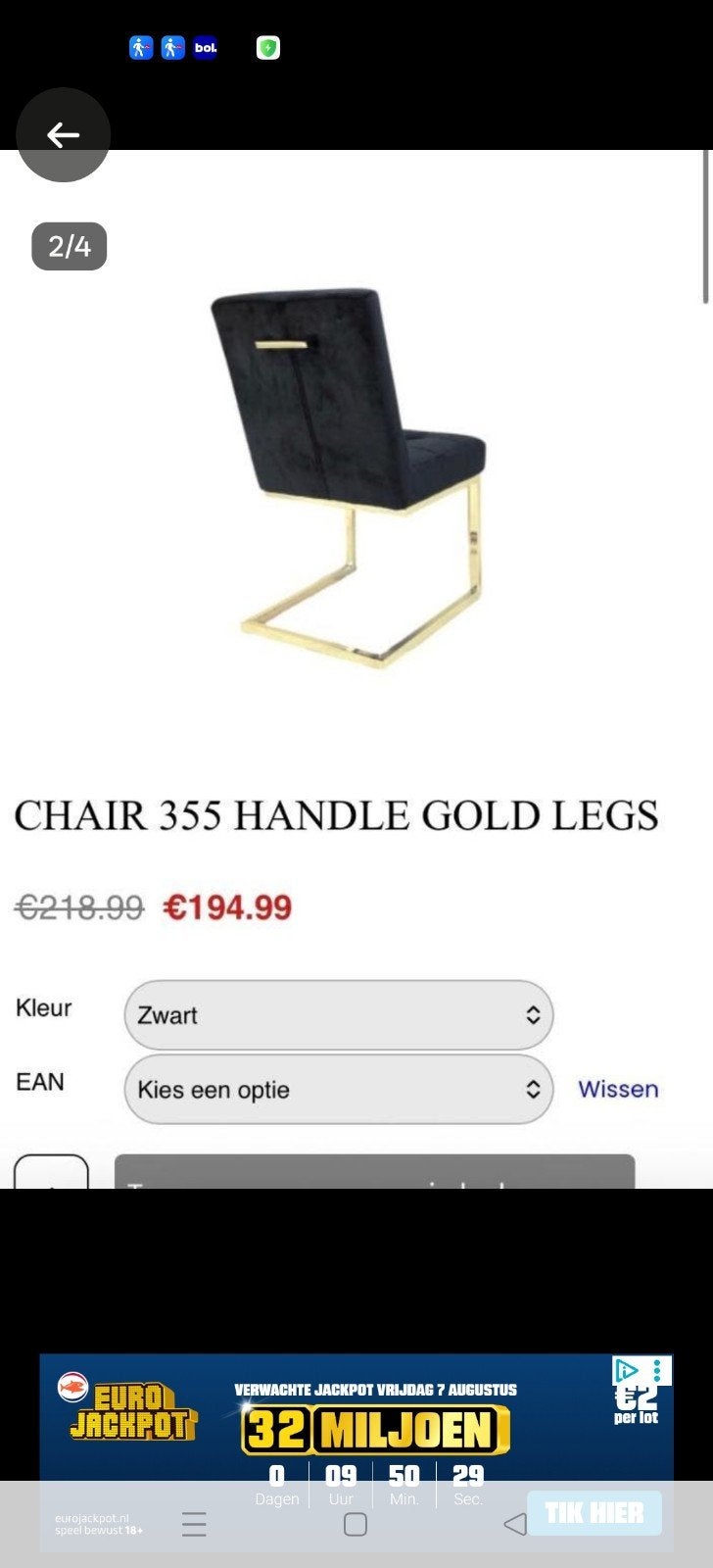eetkamerstoelen zwart, Ophalen, Zwart, Vier