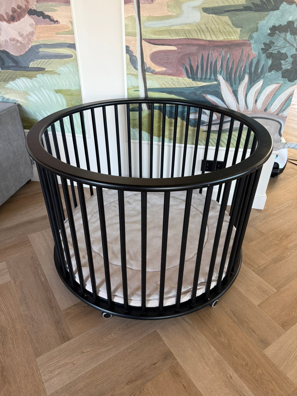 Zwarte, ronde box, Kinderen en Baby's, Boxen, Ophalen, Zo goed als nieuw, Rond, Boxkleed