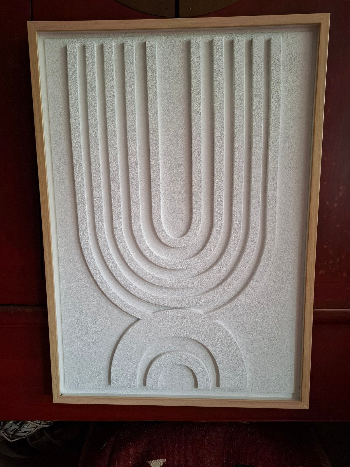 Abstract reliëf kunstwerk in lijst - Gips & Kunststof, Ophalen of Verzenden