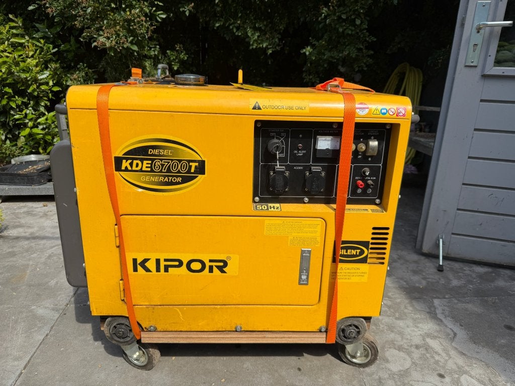 Aggregaat Kipor 4.5 kVa, Doe-het-zelf en Verbouw, Aggregaten, Ophalen, Gebruikt, Dieselolie, Geluidgedempt