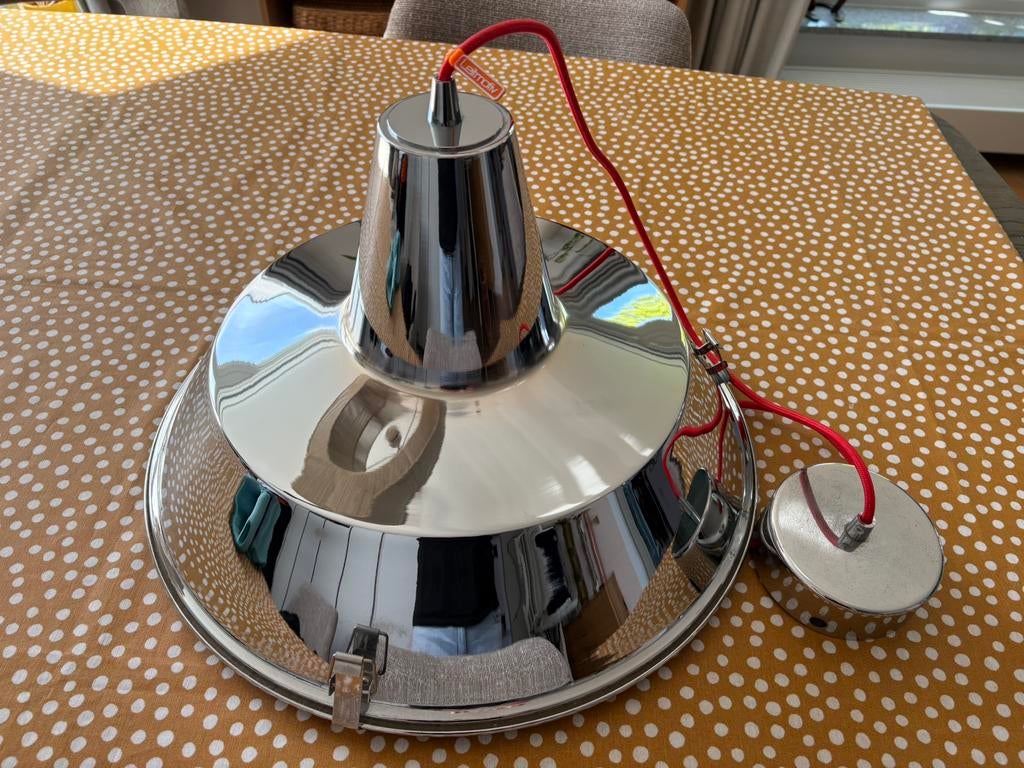 Hanglamp Leitmotiv chroom, Ophalen of Verzenden, Zo goed als nieuw, Metaal, Minder dan 50 cm