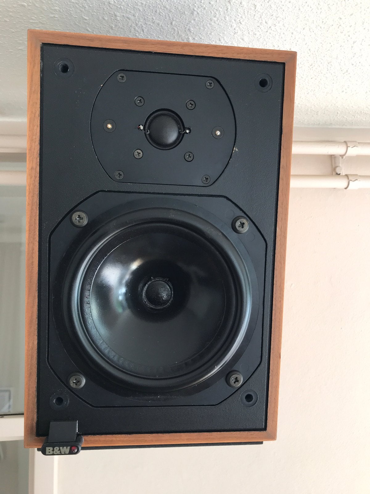 Luidsprekers  , Speakers,  B&W DM12  vintage hifi !, Ophalen, Gebruikt, Inclusief muurbeugels, 60 tot 120 watt