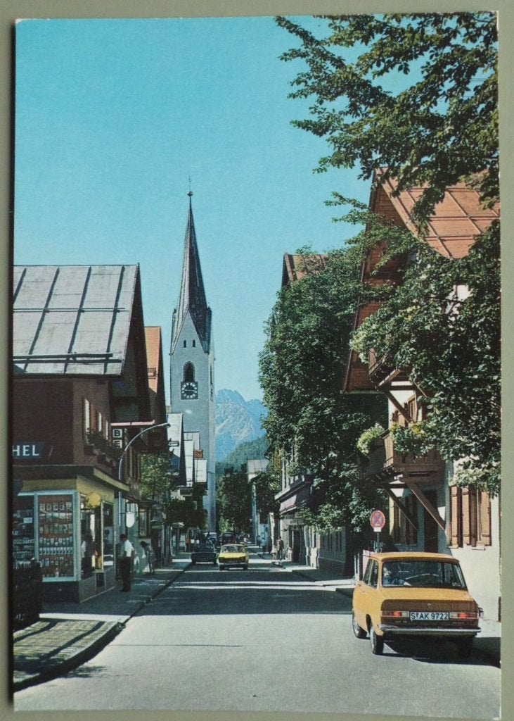 Oberstdorff - Oostenrijk - Kirchstrasse - oude autos - DAF, Ophalen of Verzenden, 1980 tot heden, Gelopen, Oostenrijk