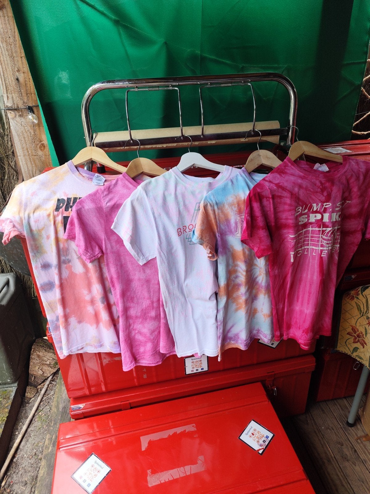 5x Vintage USA Tie Dye Hippie T-shirts - Keiweek Groningen, Kleding | Dames, Meerkleurig, Ophalen of Verzenden, Korte mouw, Maat 36 (S)