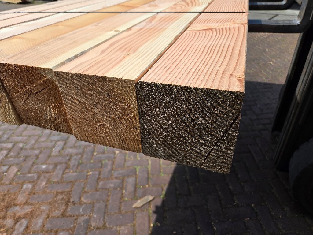 8 Douglas palen geschaafd 14x14 cm - 3.00 m lang  - nr: TB33, Ophalen, Nieuw, 250 cm of meer, Balken