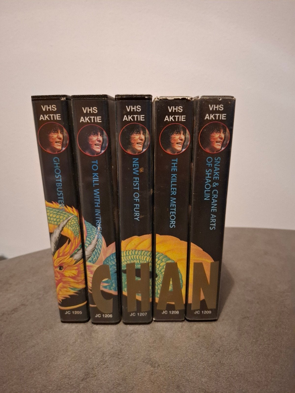 Jackie Chan 5 delen VHS, Gebruikt, Vanaf 16 jaar, Ophalen of Verzenden, Actie en Avontuur