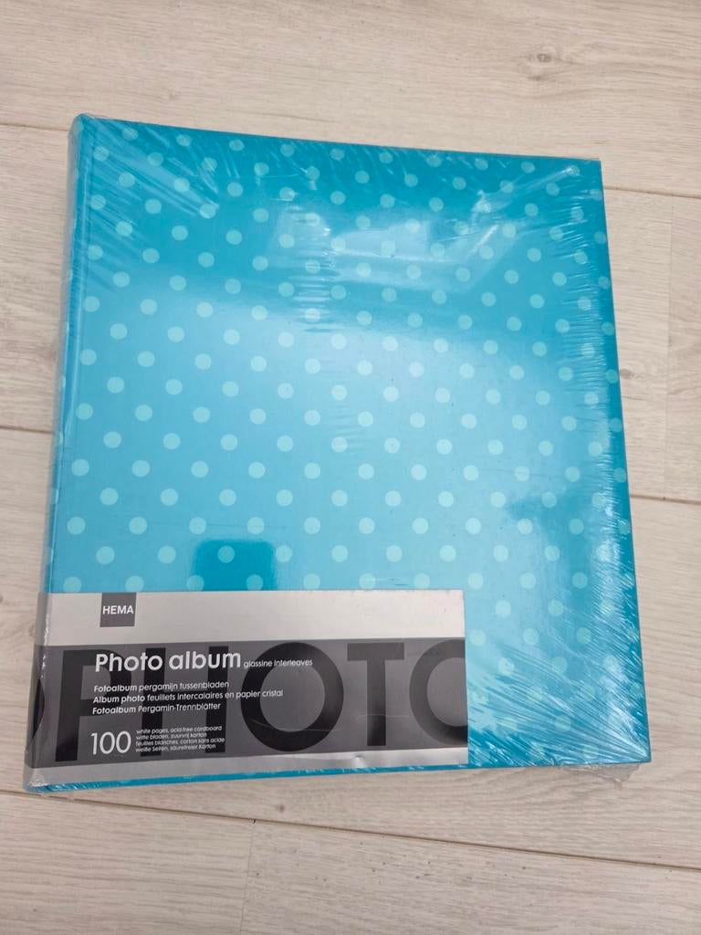 Nieuw HEMA Fotoalbum - Blauw met stippen, Ophalen of Verzenden, Nieuw