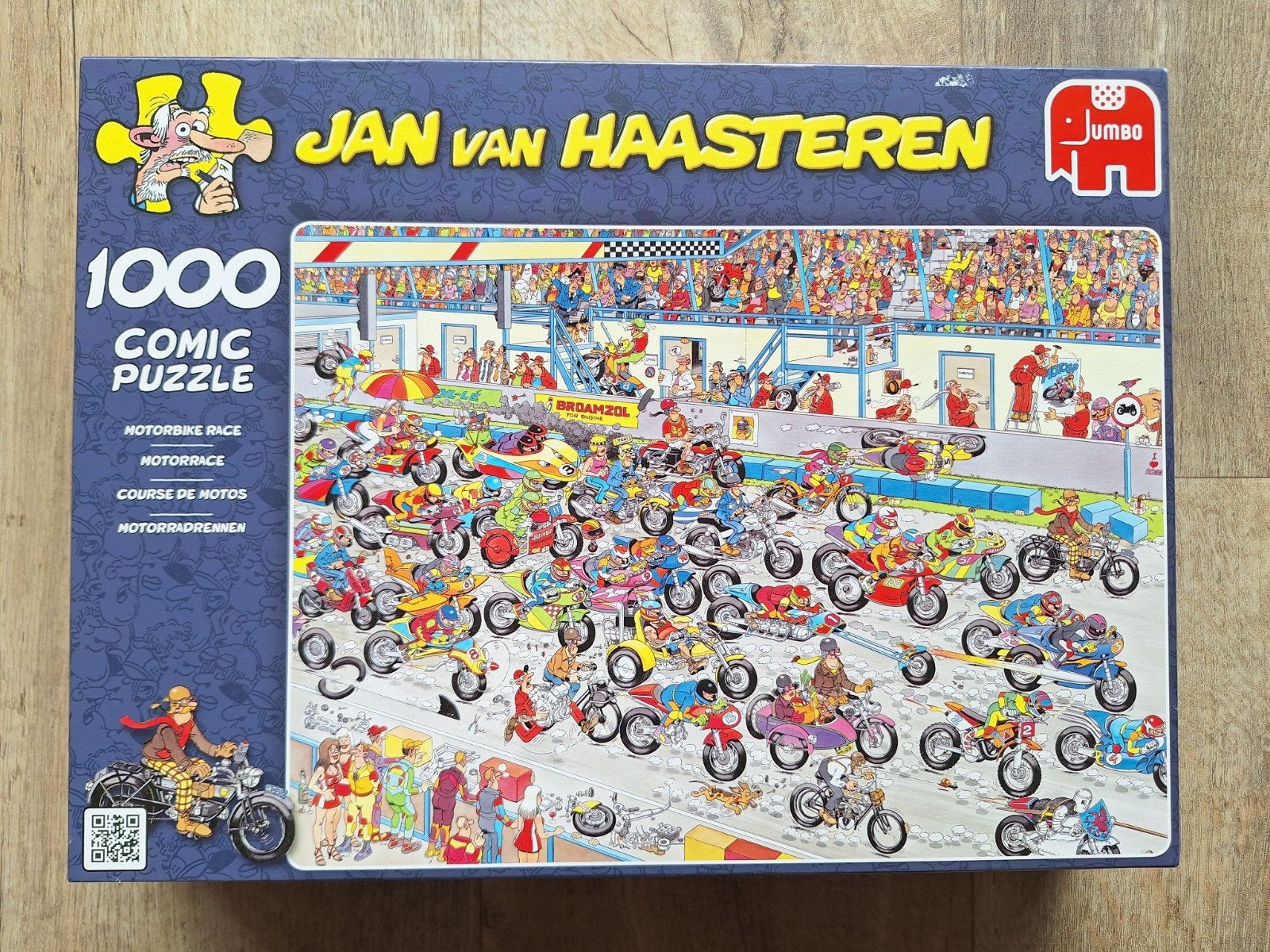 Jan van haasteren, Motorbike race, Puzzel 1000 stukjes, Hobby en Vrije tijd, Denksport en Puzzels, Ophalen of Verzenden, 500 t/m 1500 stukjes