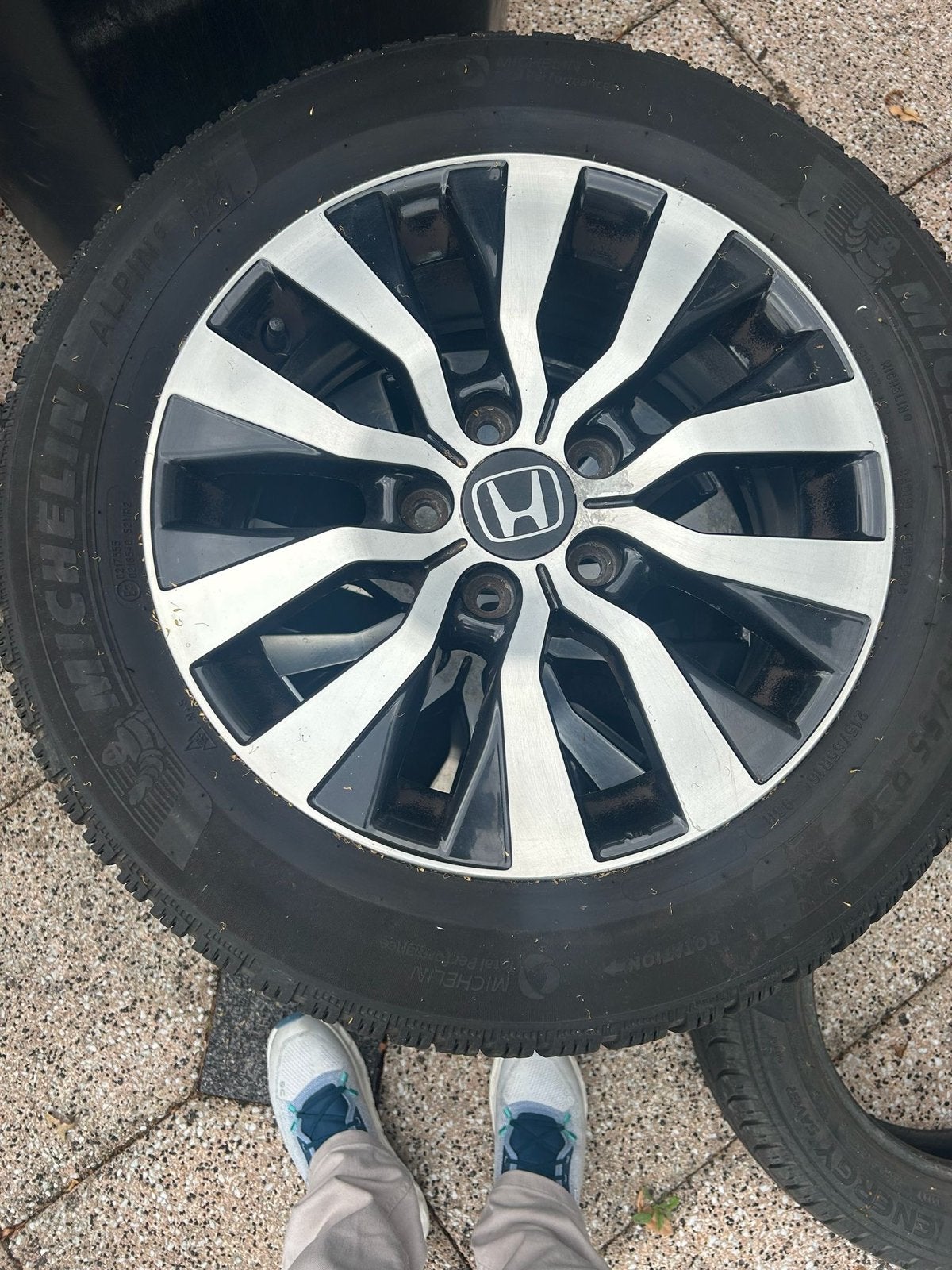 4 michelin banden met orginelle honda velgen, Ophalen, 215 mm, 16 inch, Banden en Velgen