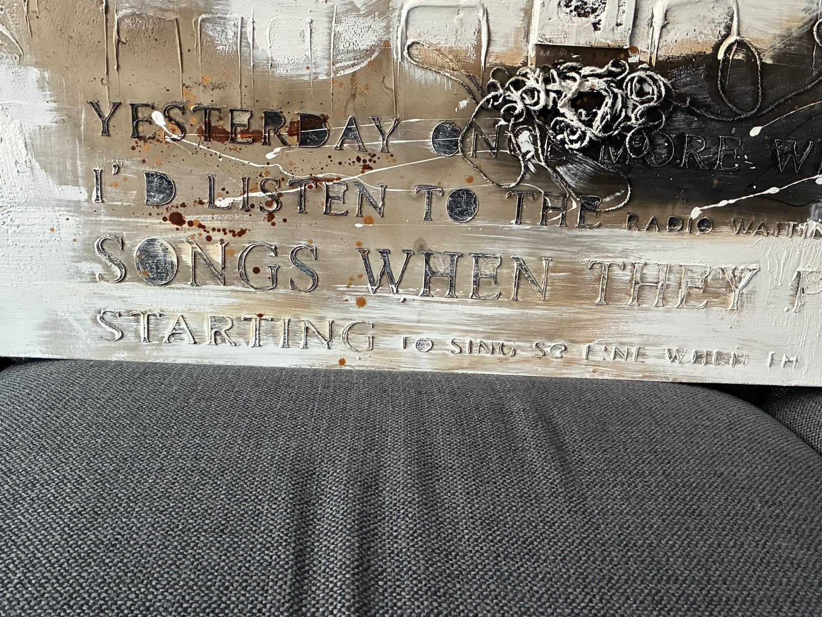 Modern Schilderij met Tekst - 150x50 cm, Ophalen, 50 – 75, Gebruikt, 125 cm of meer