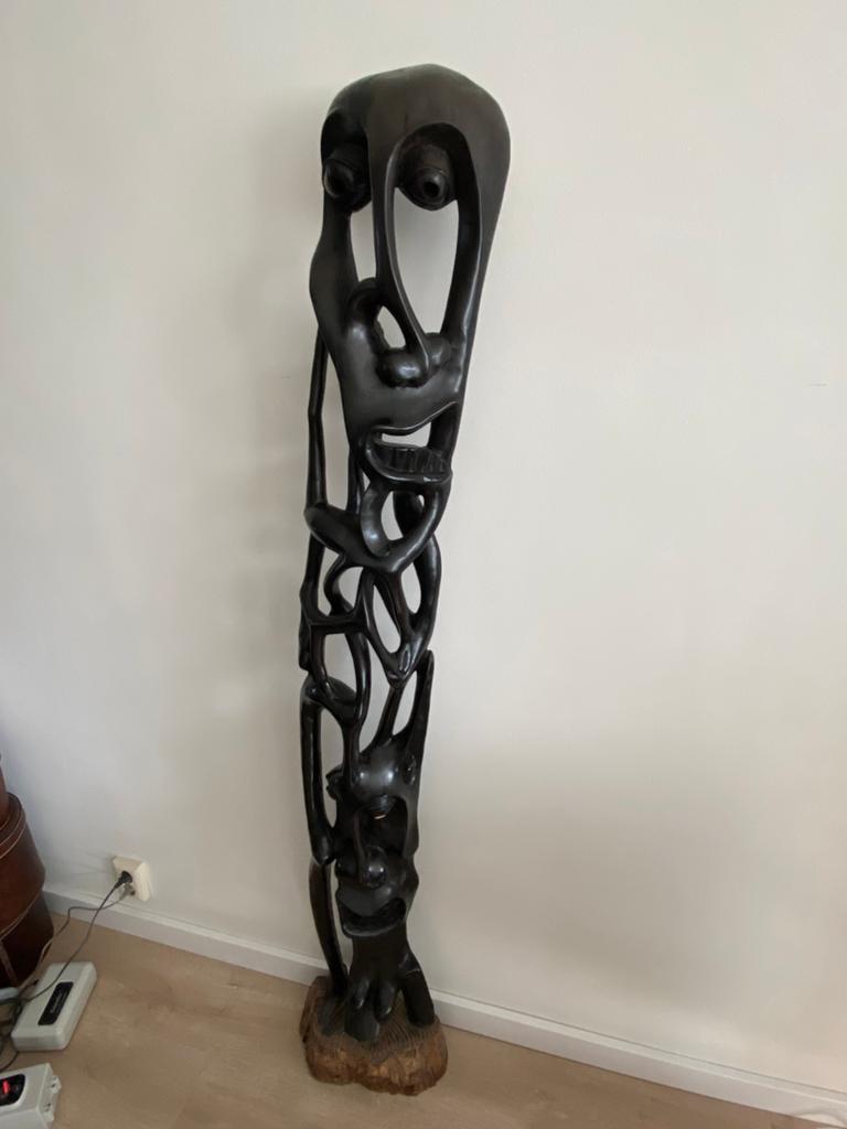 Unieke handgesneden houten sculptuur - Afrikaanse stijl, Antiek en Kunst, Kunst | Beelden en Houtsnijwerken, Ophalen, Overige onderwerpen