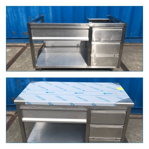 RVS Buitenkeuken meubel met lades , topblad is extra optie, Ophalen, Gebruikt, Gas