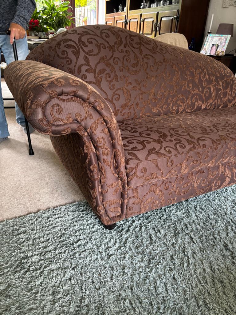 Prachtige bruine chair long bank  - Zo goed als nieuw, 150 tot 200 cm, Tweepersoons, Ophalen of Verzenden, Zo goed als nieuw