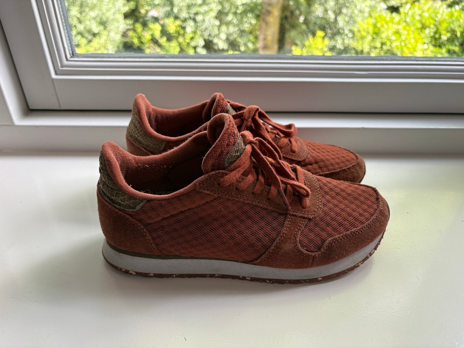 Sneakers merk Woden maat 40 Oranjebruin, Kleding | Dames, Ophalen of Verzenden, Zo goed als nieuw, Oranje, Sneakers of Gympen