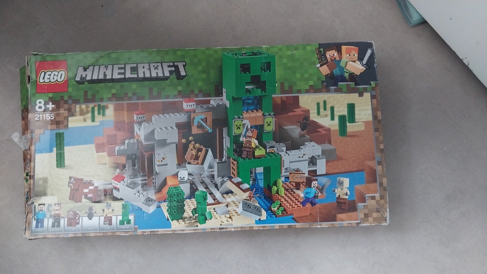 Lego Minecraft The Creeper Mine (21155) - Compleet met doos, Minecraft, Lego, Ophalen of Verzenden, Zo goed als nieuw