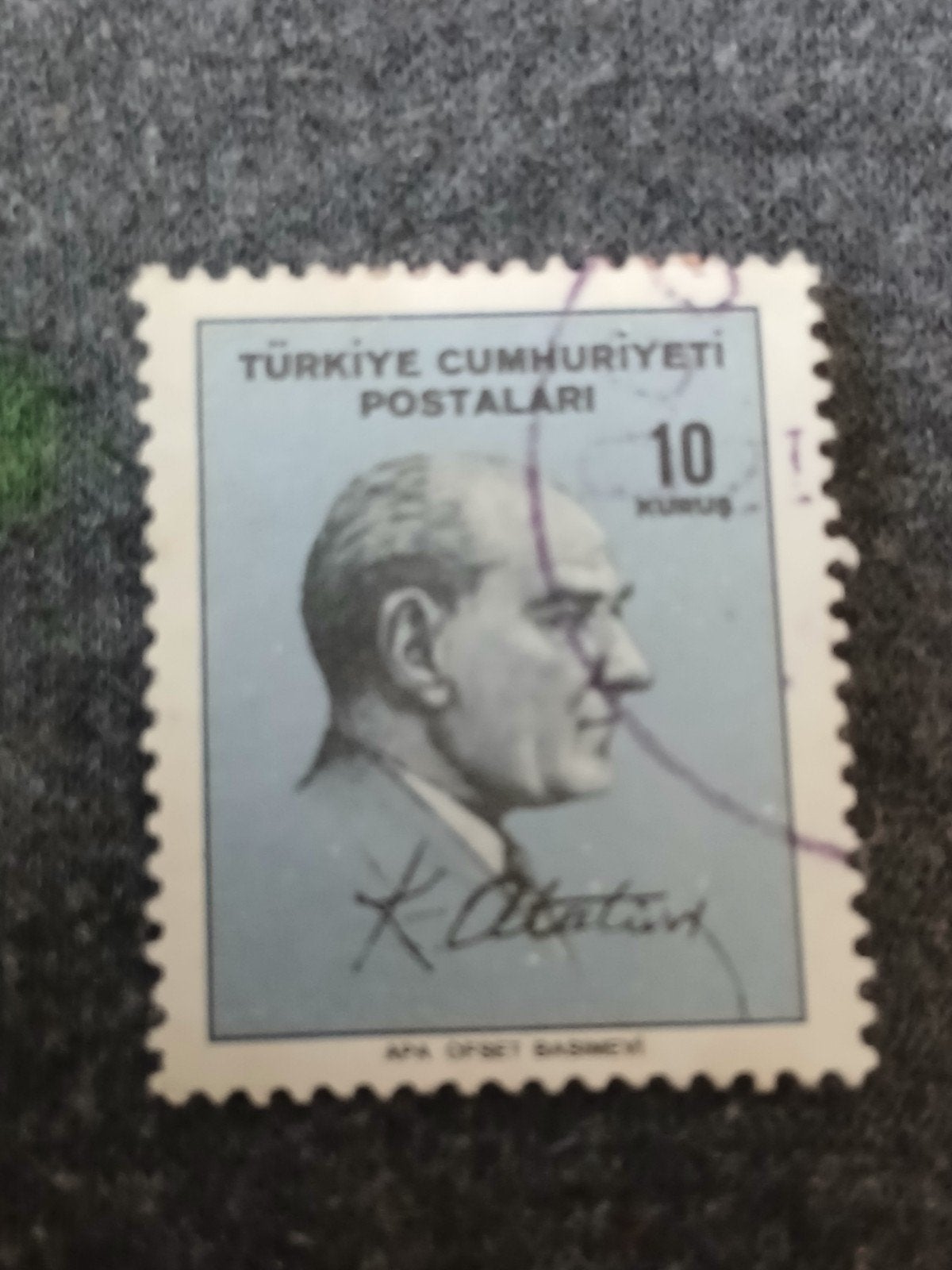 Turkse postzegel Mustafa Kemal Atatürk 10 Kuruş, Ophalen of Verzenden