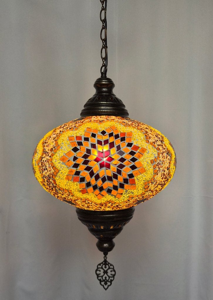 Grote mozaïek hanglamp, Ophalen, Krugerstraat 27, 3531AM Utrecht, E27 (groot), Glas
