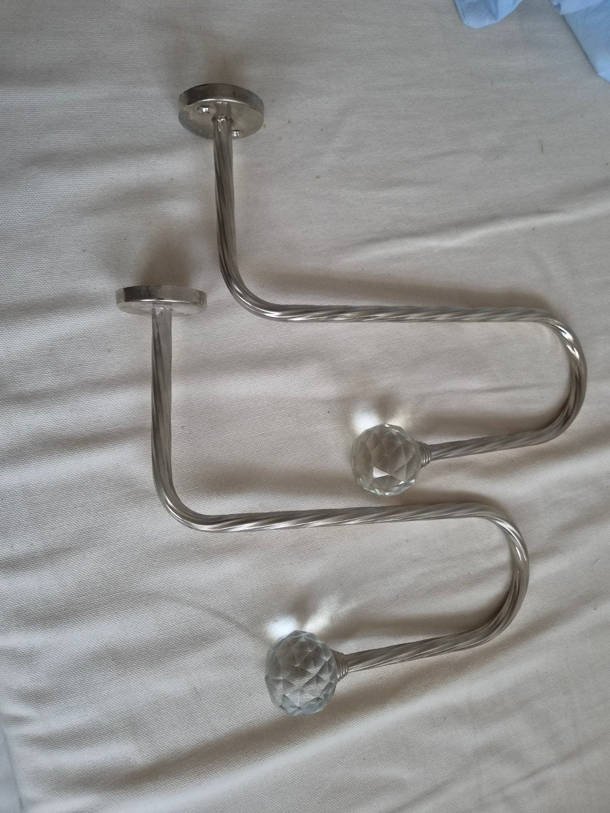 Decoratieve gordijnhaken met kristallen bol, Huis en Inrichting, Metaal, Ophalen of Verzenden, Zo goed als nieuw, Overige typen