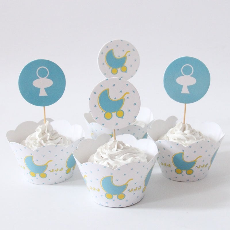 Diverse BABYSHOWER GEBOORTE decoraties jongens vanaf € 2,95, Verzenden, Nieuw, Taarten of Cupcakes, Versiering