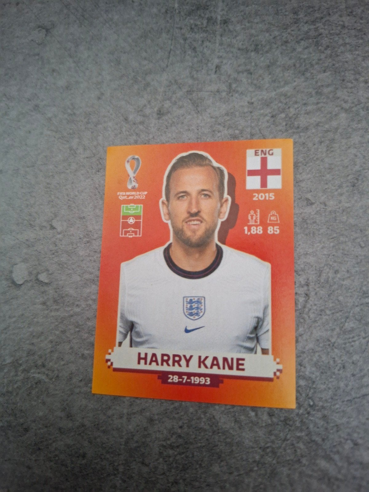 Panini sticker WK 2022 Qatar. Harry Kane Engeland., Ophalen of Verzenden, Zo goed als nieuw, Sticker