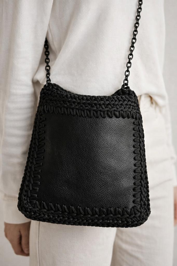 Ops Handcrafted handgemaakte Griekse tas, Ophalen of Verzenden, Zo goed als nieuw, Zwart, Overige merken
