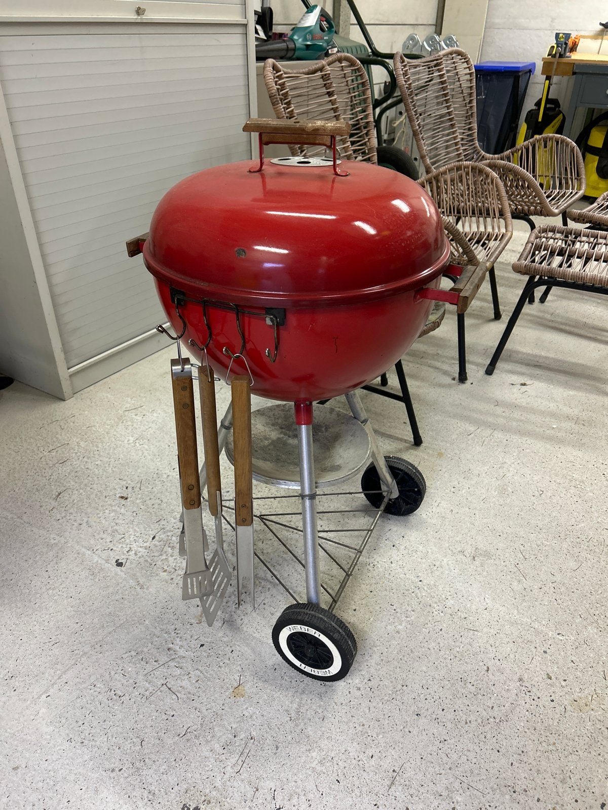 Weber barbecue rood met visklemmen, Tuin en Terras, Ophalen, Gebruikt
