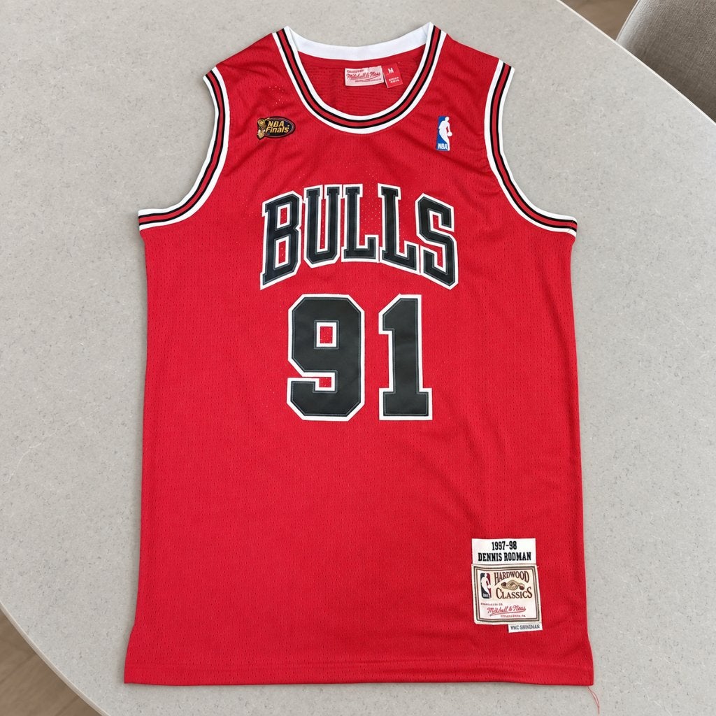 Dennis Rodman Chicago Bulls 91 NBA basketbalshirt rood, Ophalen of Verzenden, Nieuw, Kleding