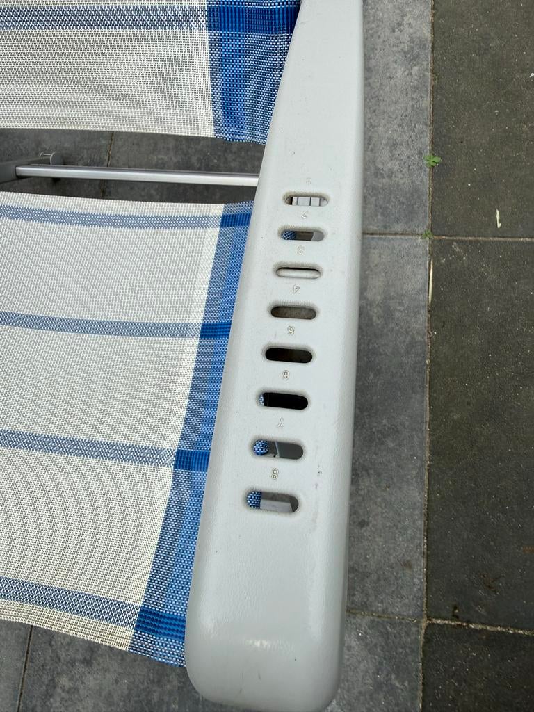 Dukdalf campingstoel verstelbaar - 2 stuks, Ophalen, Gebruikt, Aluminium, Inklapbaar