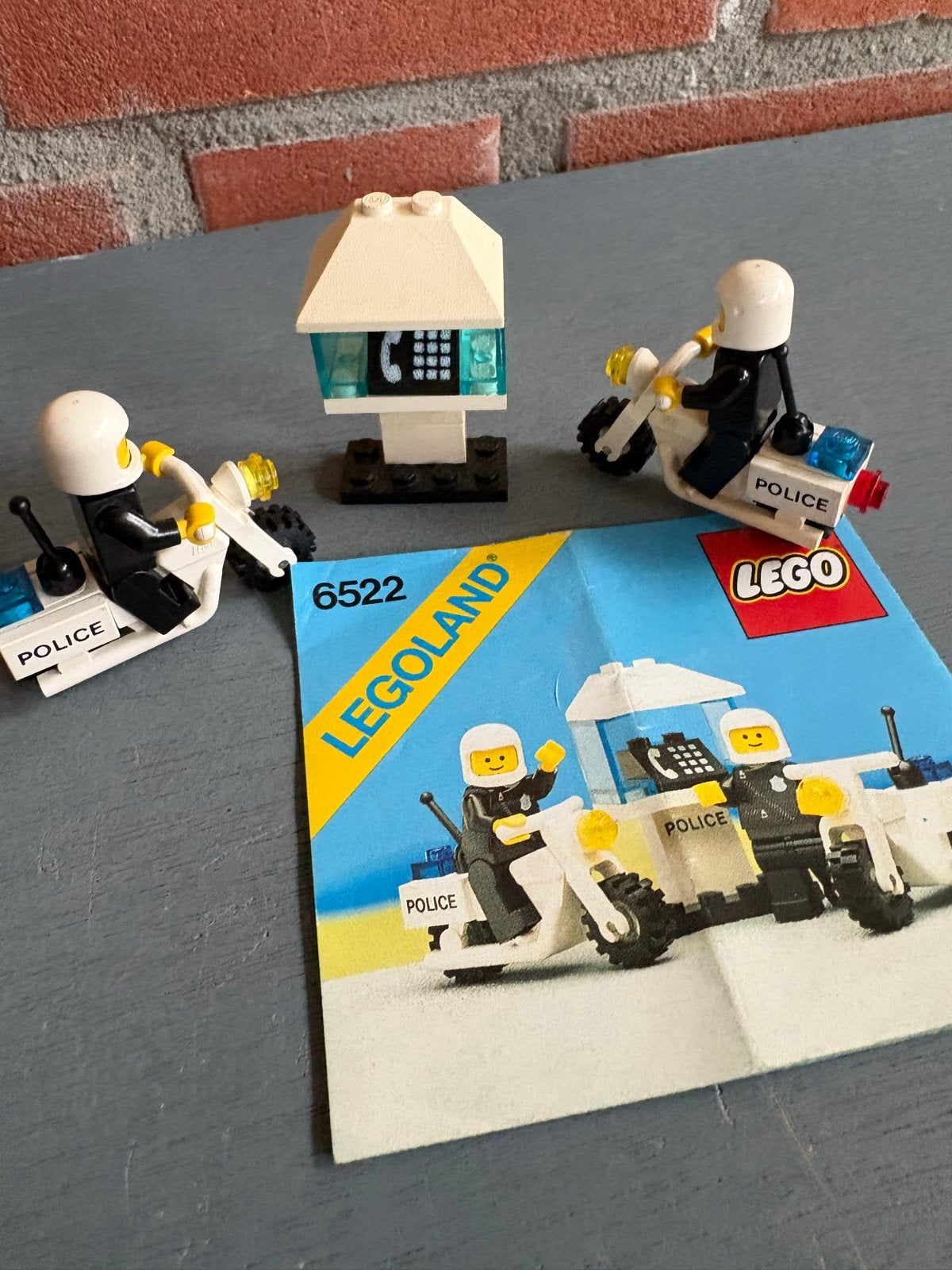Lego Legoland Politie Motorfietsen Set 6522 met Telefooncel, Ophalen, Gebruikt, Lego, LEGOLAND