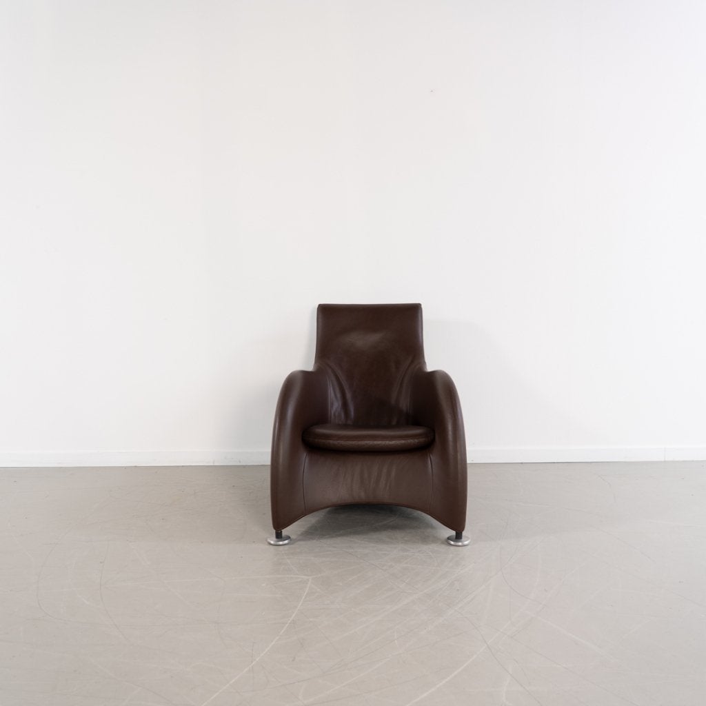 Montis Loge Fauteuil Donkerbruin Leer, Huis en Inrichting, Niet ingevuld, Zo goed als nieuw, Niet ingevuld, Niet ingevuld