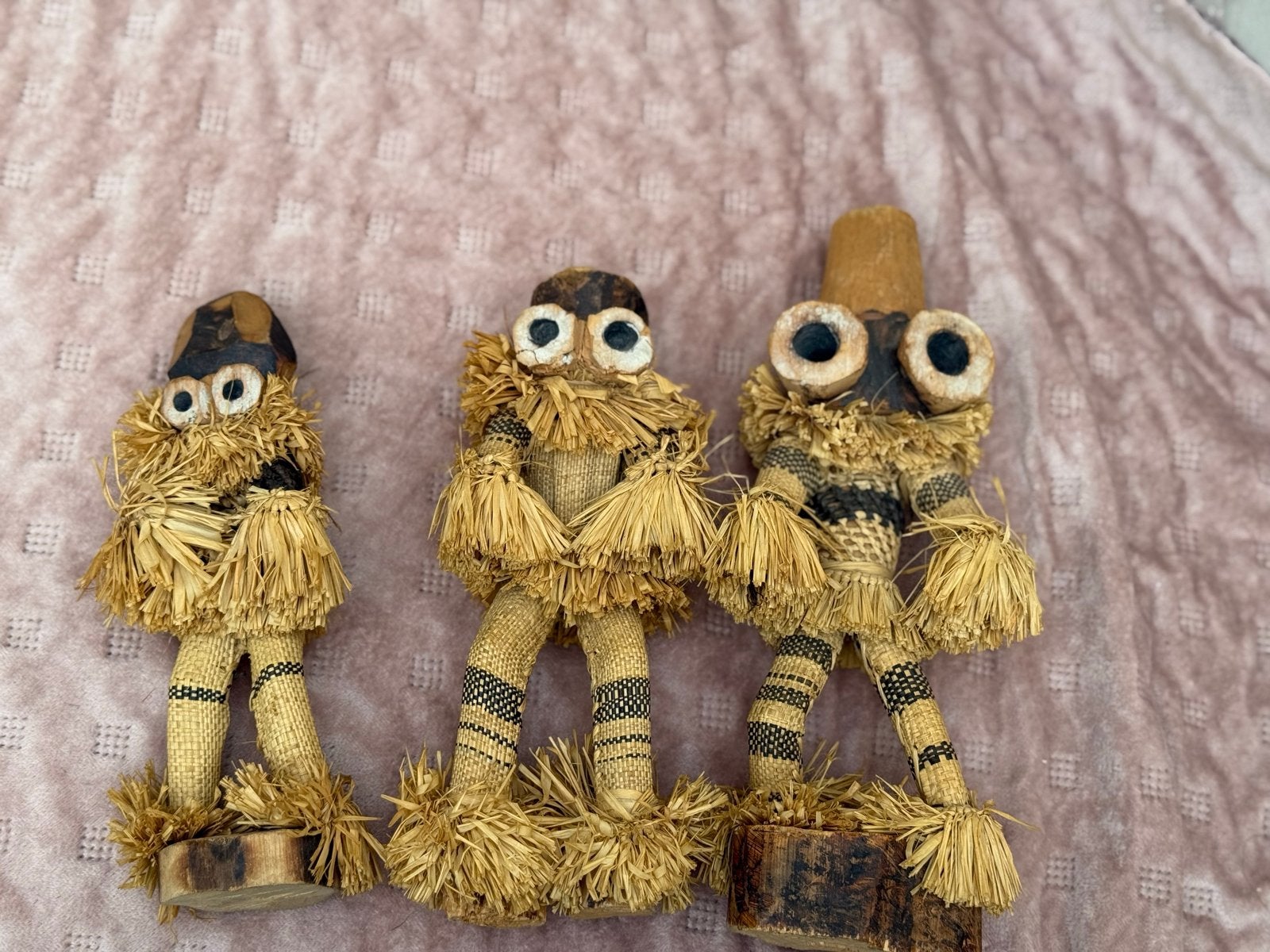 Set van 3 handgemaakte Afrikaanse poppen, Afrika, Handgemaakt, Ophalen of Verzenden, Pop