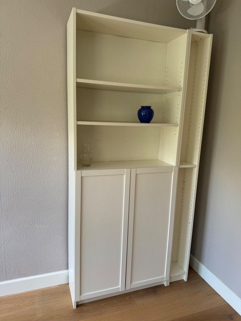 Witte Billy boekenkast, Huis en Inrichting, Kasten | Boekenkasten, Ophalen, Met deur(en), 200 cm of meer, 50 tot 100 cm