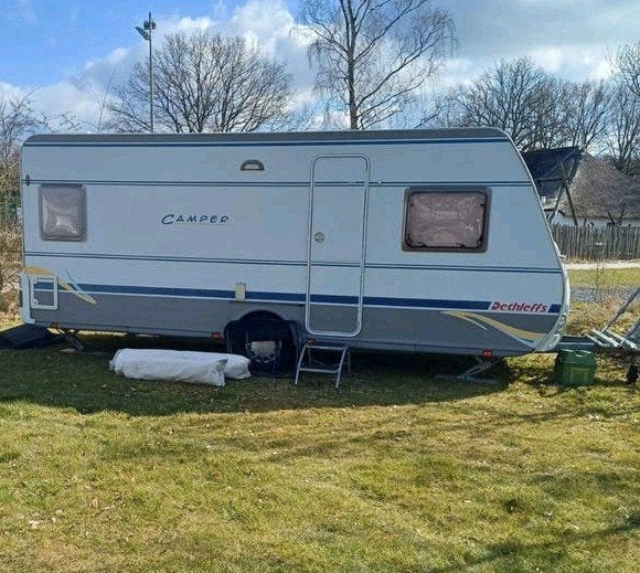 Dethleffs 510 DB met voortent, Frans bed en rondzit, Rondzit, Frans bed, Particulier, Dethleffs